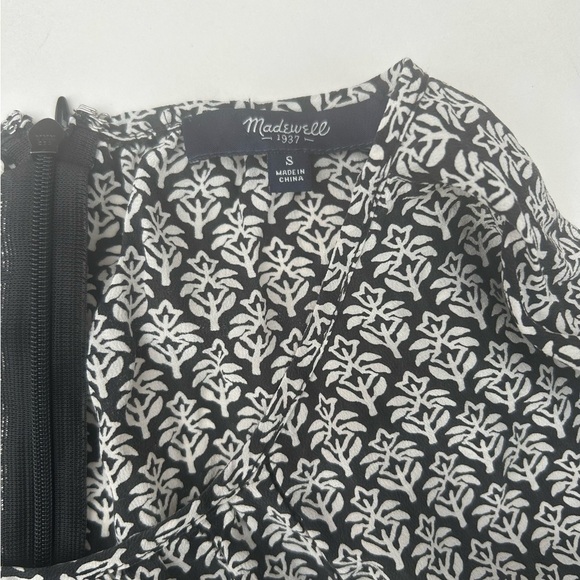 MADEWELL Romper Voyageur Silk with Pockets Small black white pattern - Picture 6 of 8